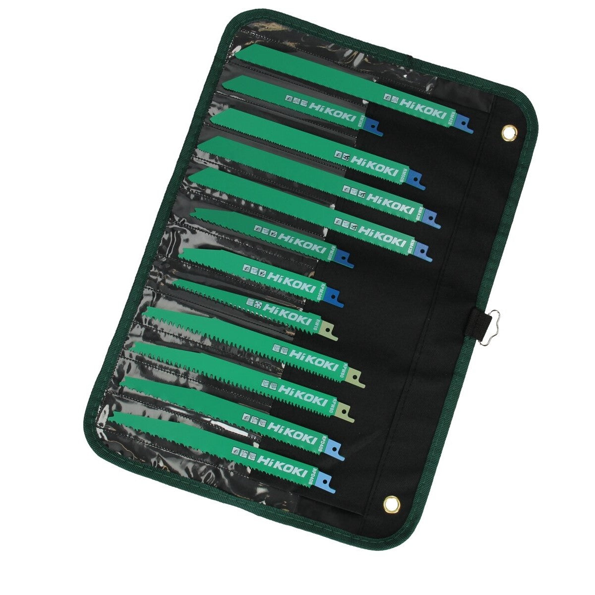 Hikoki 752049 - Bolsa enrollable hojas de sierra sable, juego 12 piezas