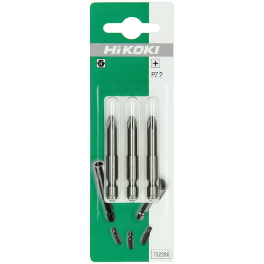 Hikoki 752285 - 3 puntas 1/4" Pozidriv PZ1, 50mm