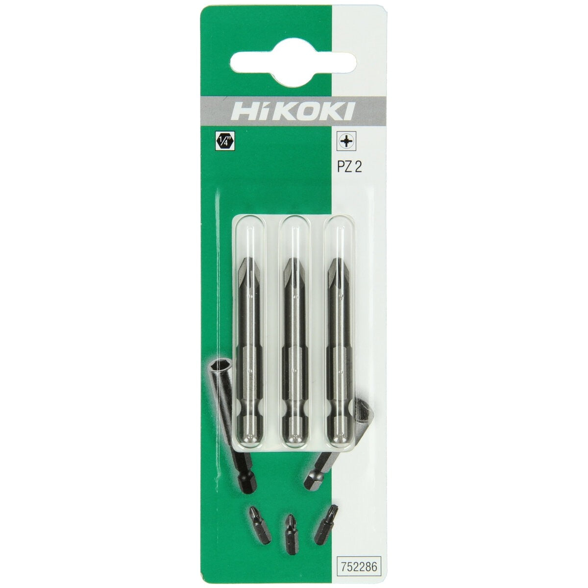 Hikoki 752287 - 3 puntas 1/4" Pozidriv PZ3, 50mm