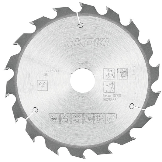 Hikoki 752436 - Hoja de sierra TCT madera 190x30xZ18 diente alterno