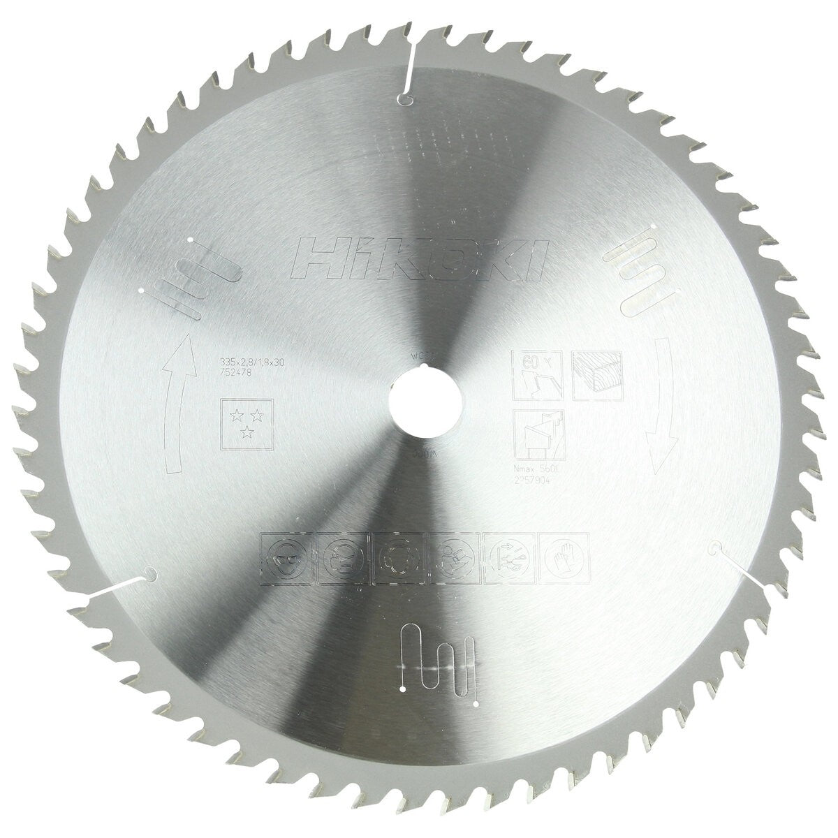 Hikoki 752478 - Hoja de sierra TCT madera 335x30xZ60 dientes alternos