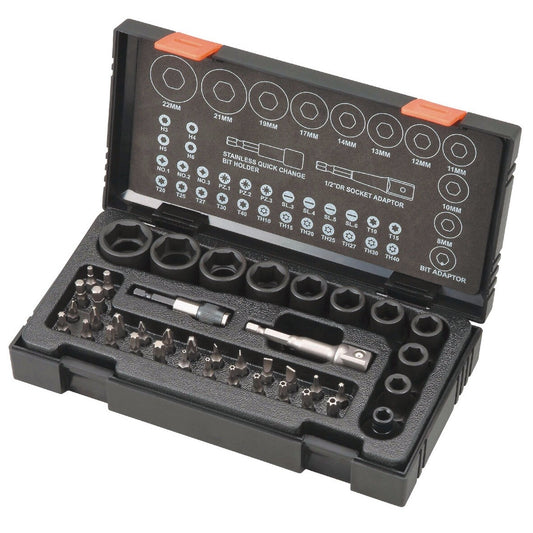 Hikoki 752500 - Juego de llaves de vaso y puntas, 45 piezas
