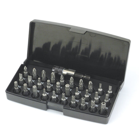 Hikoki 753000 - Caja de puntas 1/4", 31 piezas, 25 mm, incl. portapuntas magnético, cambio rápido