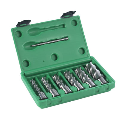 Hikoki 754499 - Juego de brocas huecas para metal HSS (7 piezas) 12/14/16/18/22/26x55 mm + expulsor