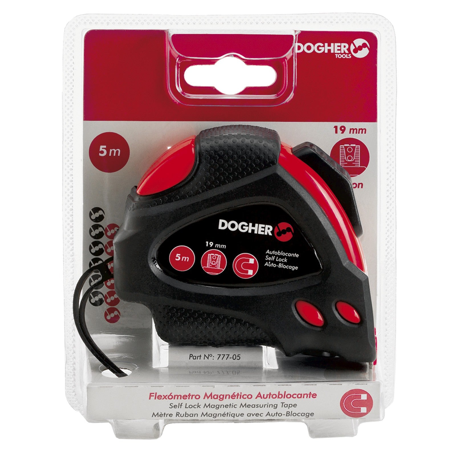 Dogher 777-03 - Flexometro Magnetico Autoblocante 3M