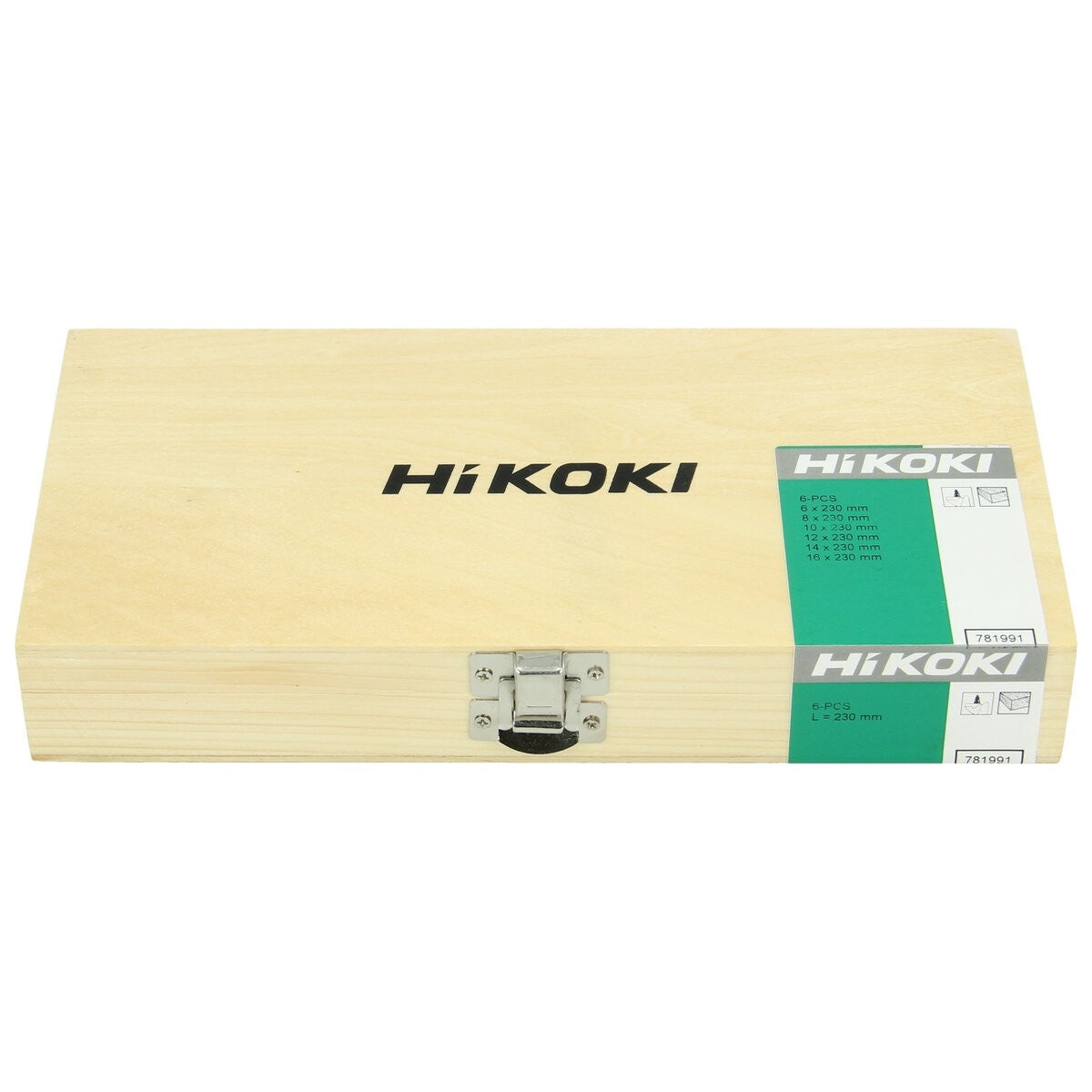 Hikoki 781993 - Cartucho de brocas de pala para madera 8 piezas (10/12/14/16/18/20/22/24 x 230 mm)