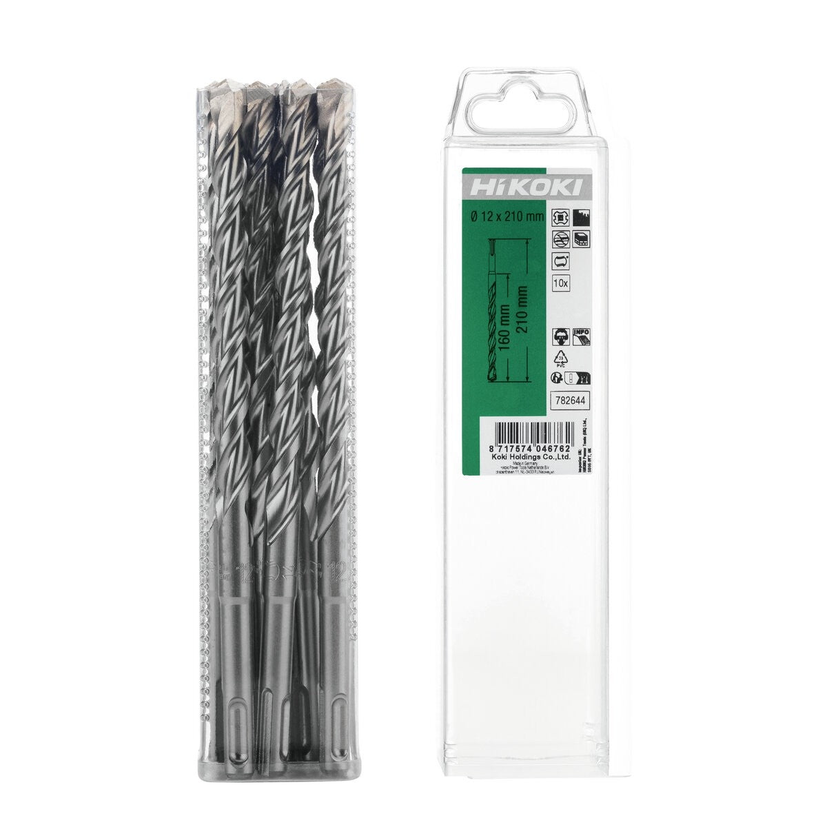 Hikoki 782665 - 25 brocas para martillo SDS-Plus 2 cortadores 6 x 200/260 mm