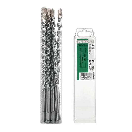 Hikoki 782645 - 10 brocas para martillo SDS-Plus 2 cortadores 12 x 210/260 mm