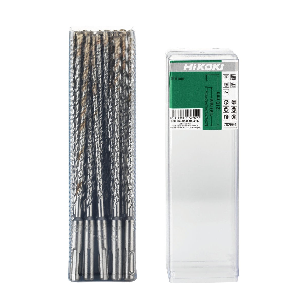 Hikoki 782657 - 25 brocas para martillo SDS-Plus 2 cortadores 5 x 200/260 mm