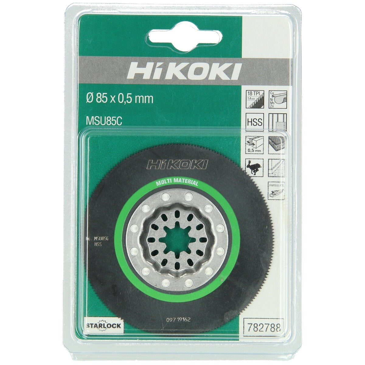 Hikoki 782788 - Cuchilla multiherramienta multimaterial HSS STARLOCK MSU85C