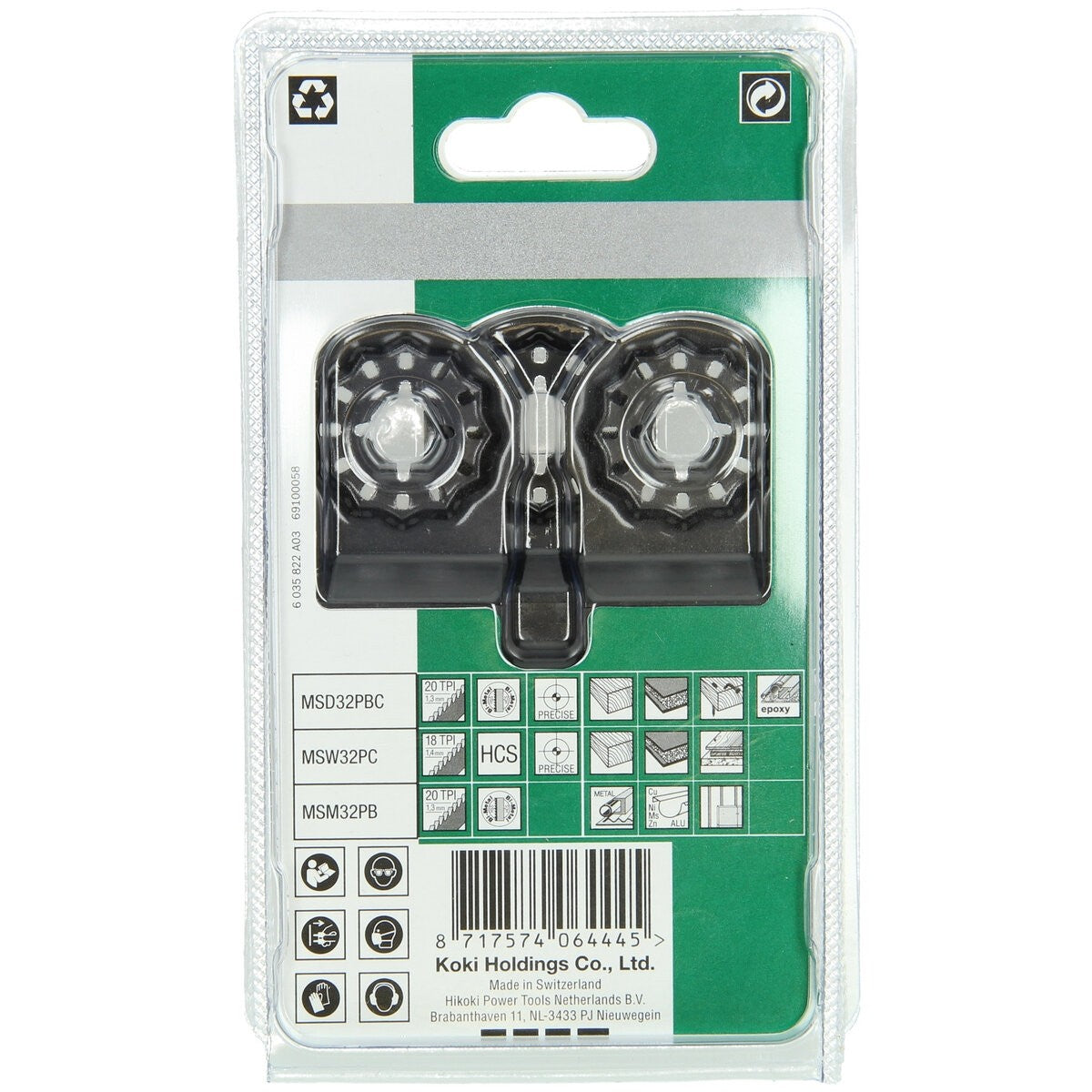 Hikoki 782793 - Juego de cuchillas multiherramienta 3 piezas; STARLOCK MSD32PBC/MSW32PC/MSM32PB