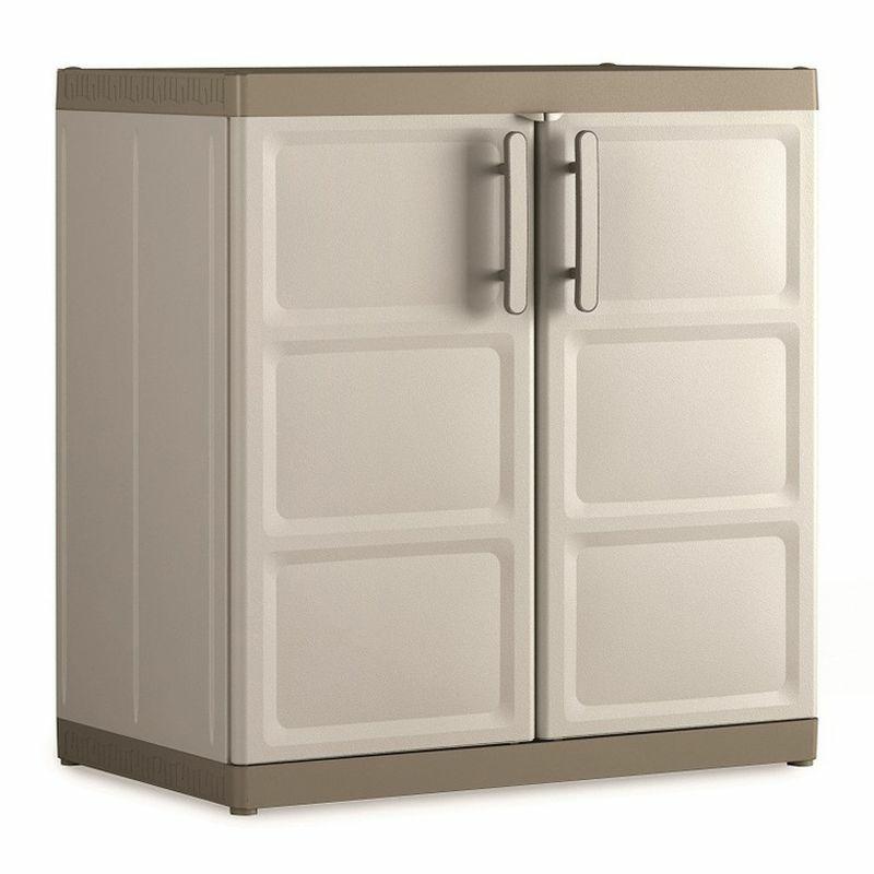 Keter Excellence Armario XL bajo, Polipropileno, Arena/Gris