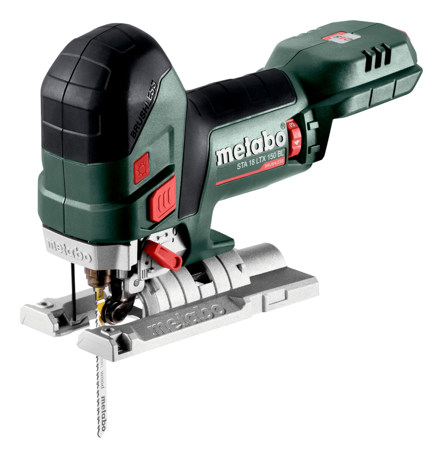Metabo 601502850 - Sierra de calar de batería STA 18 LTX 150 BL 18 V, sin batería ni cargador