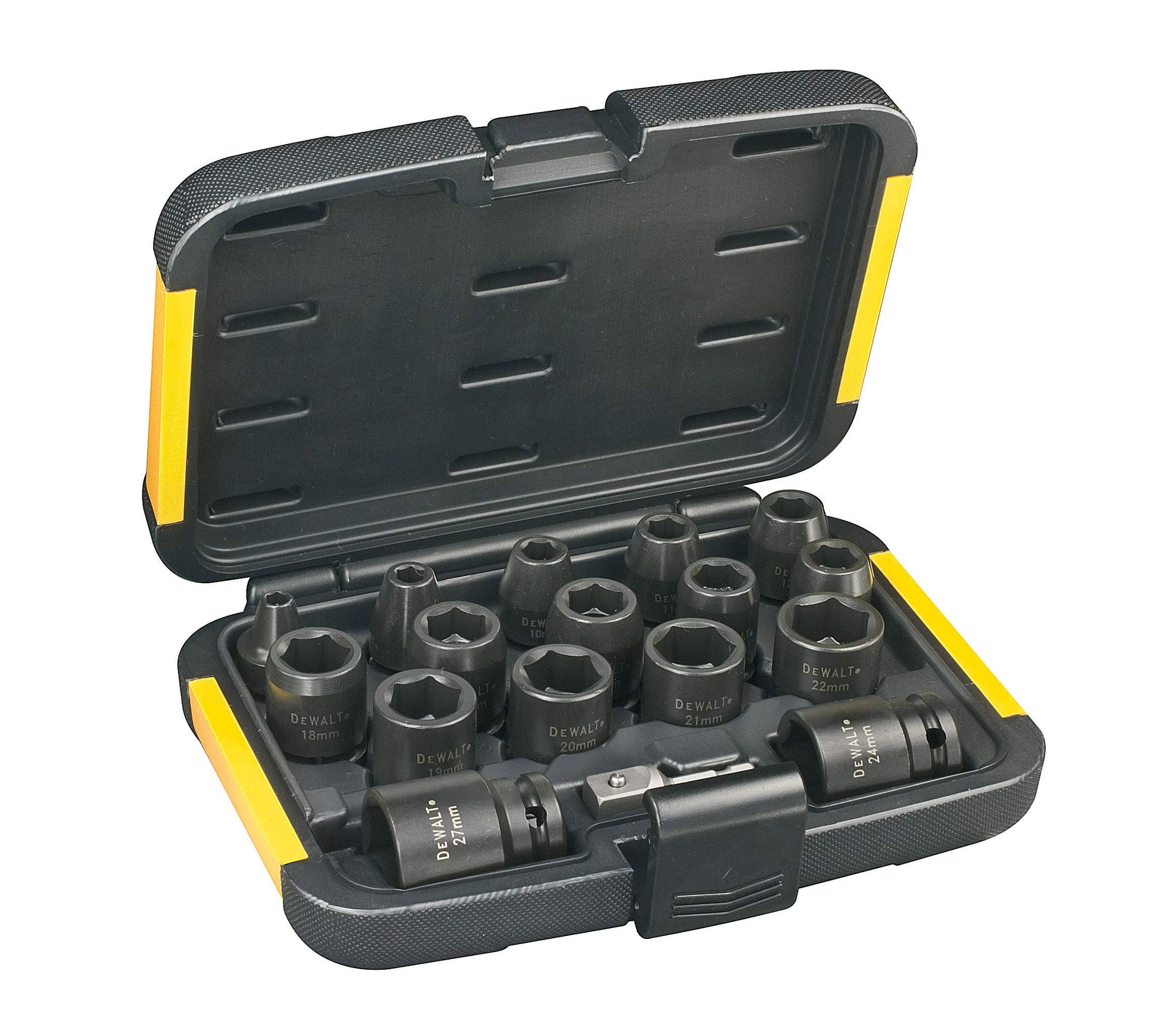 DeWalt DT7506-QZ - Juego de 17 vasos de impacto de 1/2" de 6 a 27 mm