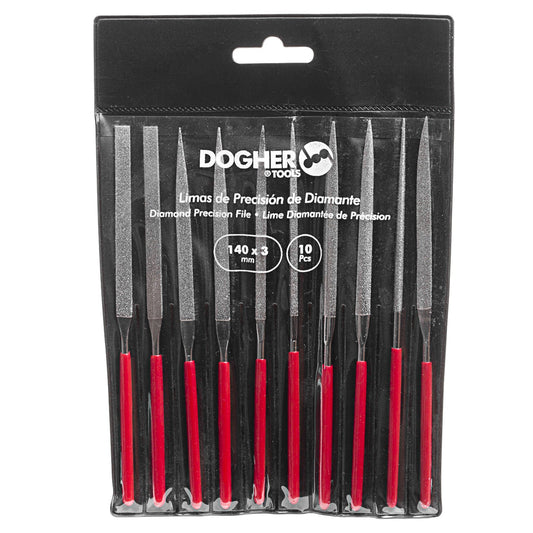 Dogher 816-001 - Juego 10 Limas Aguja De Diamante 140Mm