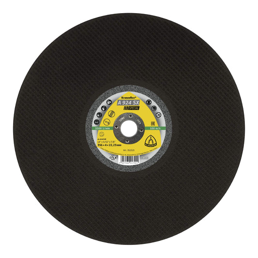 Klingspor 353097 - Disco de corte Kronenflex A 924 SX para raíles de ferrocarril, 350 x 4 x 25,4 mm