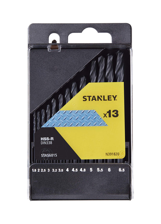 Stanley STA56015-QZ 10pieza(s) broca - Brocas (Taladro, Metal, Acero rápido laminado (HSS-R), 10 pieza(s))
