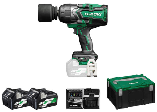 Hikoki WR36DFWRZ - Llave de impacto de batería 36 V 3/4" 1900 Nm, 2 baterías 2,5 Ah y maletín