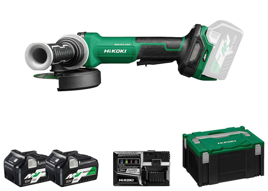 Hikoki G3613DVFWQZ - Amoladora angular de batería G3613DVF 36V 125 mm, paleta, 2x2,5 Ah, maletín