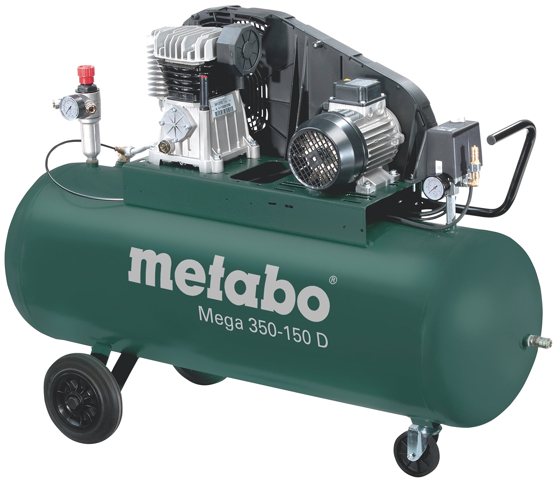 Metabo 601587000 - Compresor de pistón Mega 350-150 D, calderín 150 l, 10 bar, 2,2 kW, trifásico