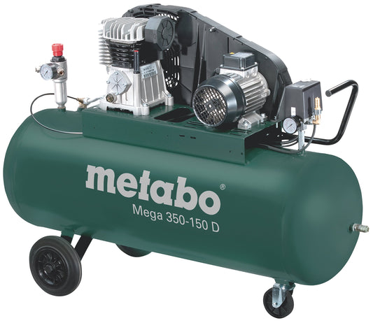 Metabo 601587000 - Compresor de pistón Mega 350-150 D, calderín 150 l, 10 bar, 2,2 kW, trifásico