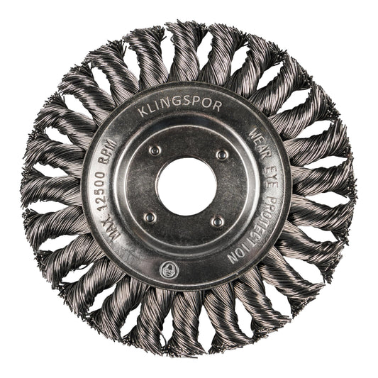Klingspor 358313 - Cepillo circular BR 600 Z de alambre de acero trenzado, 178 x 14 mm, rosca M14