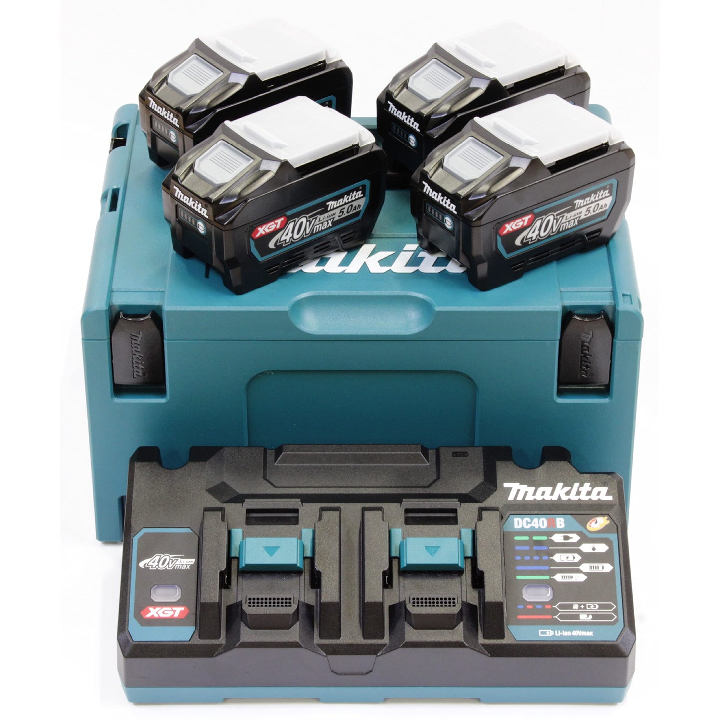 Makita 191U42-2 - Kit de baterías 40V XGT 5,0 Ah (BL4050F) con cargador DC40RB