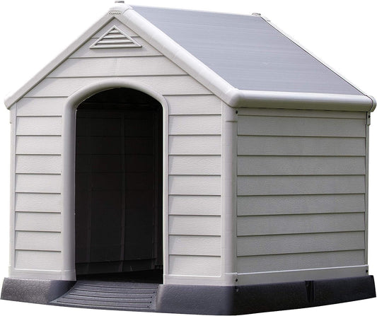 Keter 221088 - Caseta para perros de resina para exterior 95x99x99 cm gris grafito