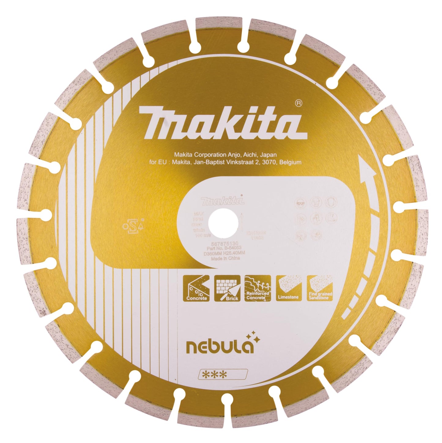 Makita B-54069 - Disco de diamante segmentado 400 x 25,4 mm, para hormigón, corte en seco y húmedo