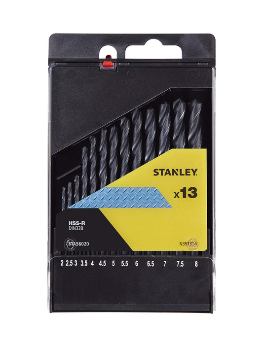 Stanley STA56020-QZ - Juego de 13 brocas HSS-R para metal de 2 a 8 mm