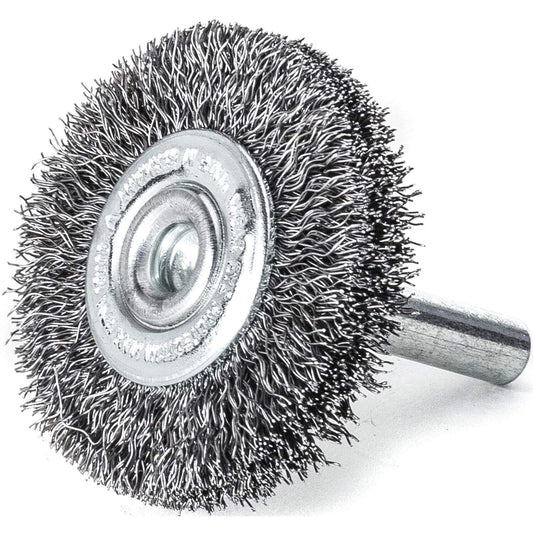LessMann 416163 - Wheel brushes with 6 mm shank dia  60 x 18 mm steel wire STA crimped 0,30 mm