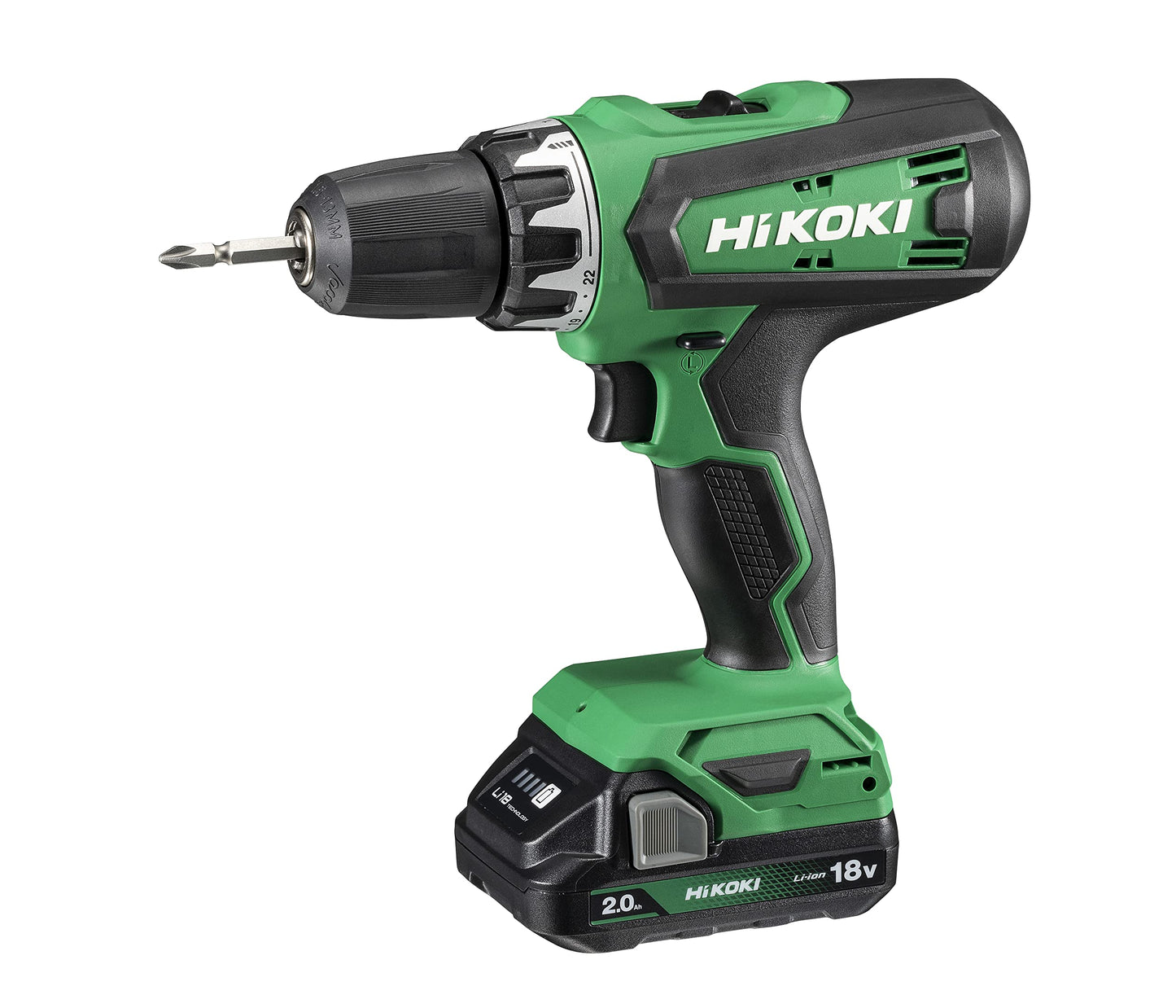 Hikoki DS18DFWCZ - Taladro atornillador de batería 18 V DS18DF, 53 Nm, 2 baterías 2,0 Ah y maletín