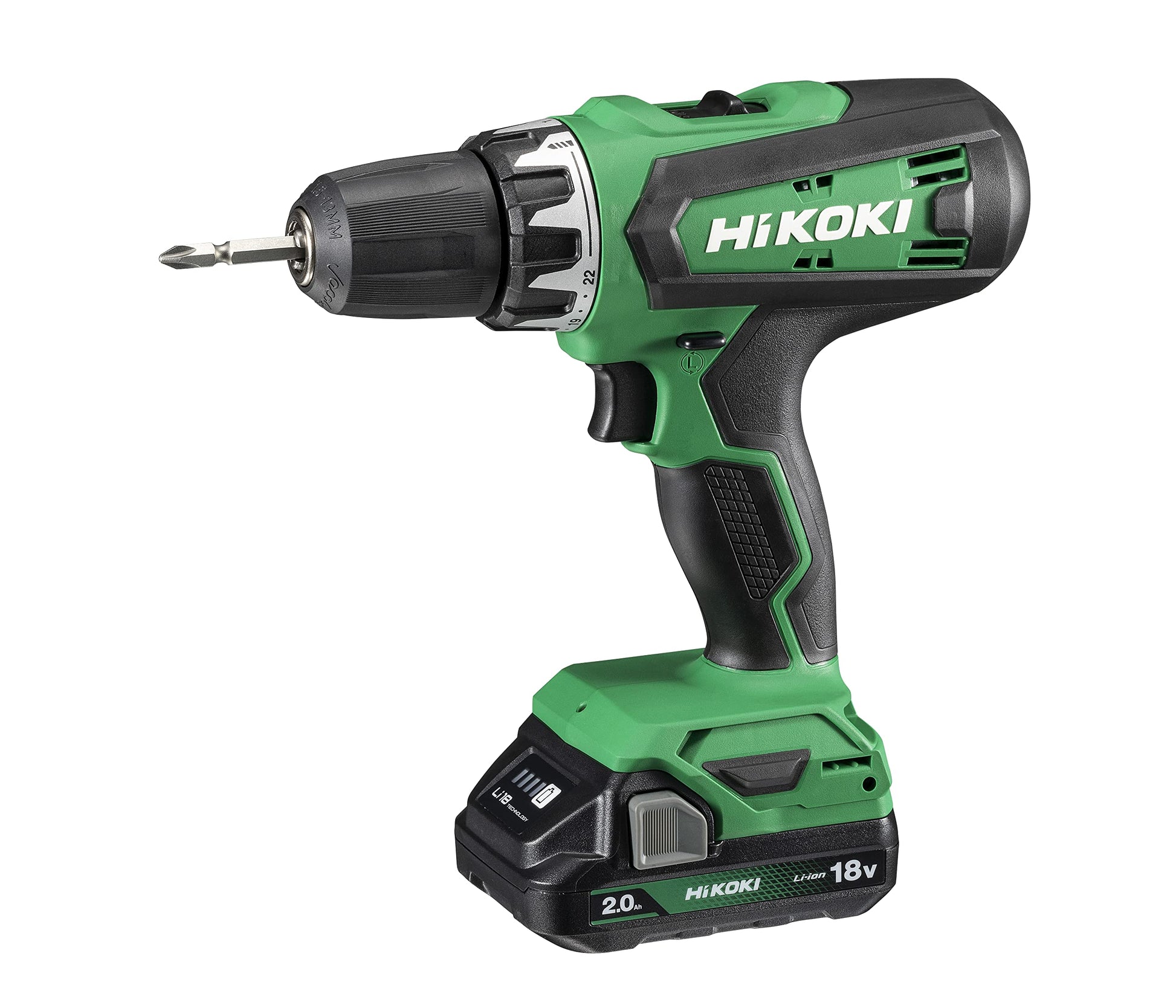 Hikoki DS18DFWCZ - Taladro atornillador de batería 18 V DS18DF, 53 Nm, 2 baterías 2,0 Ah y maletín