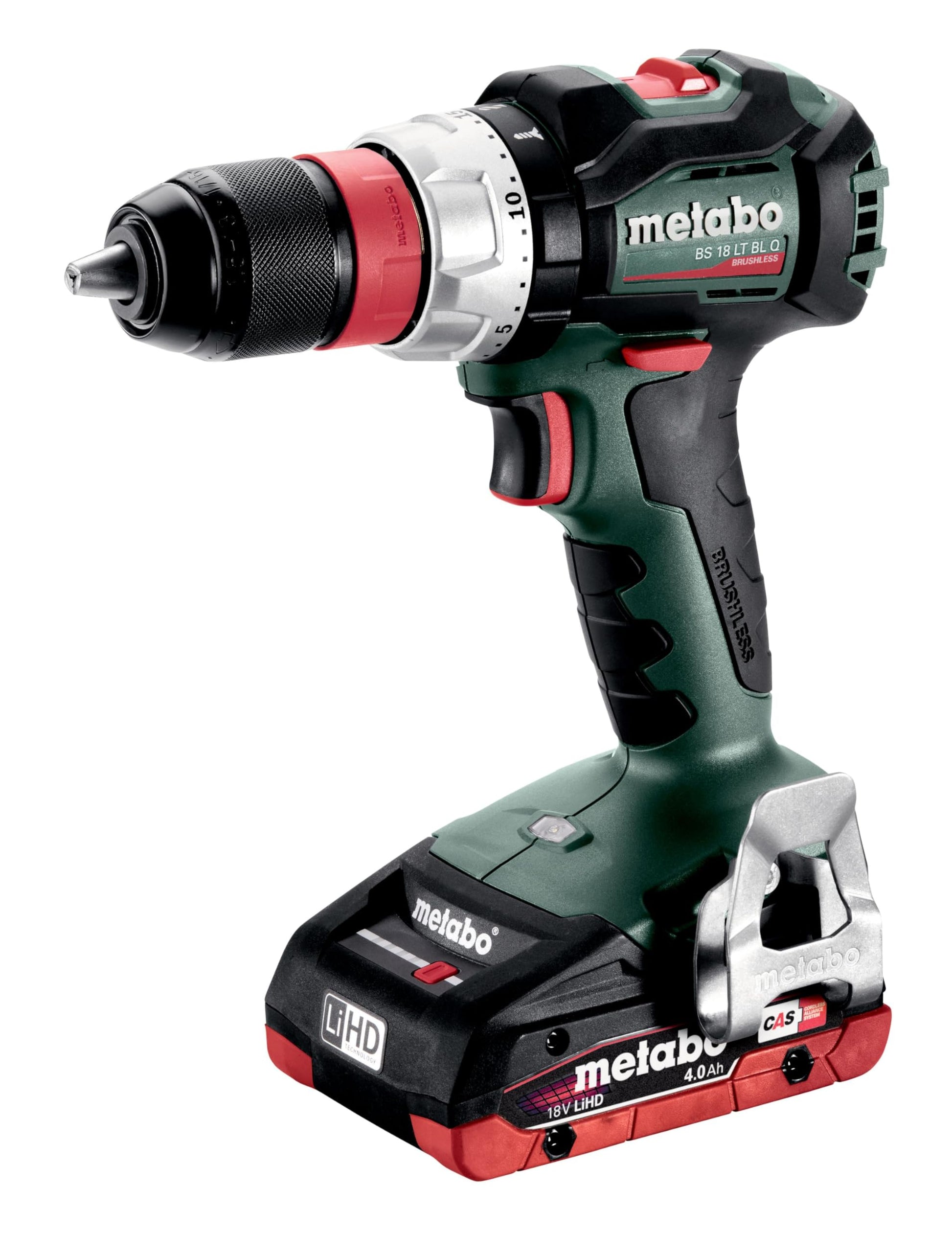 Metabo 602334800 - Taladro atornillador de batería BS 18 LT BL Q 18 V, 2x4,0 Ah LiHD, 60/34 Nm