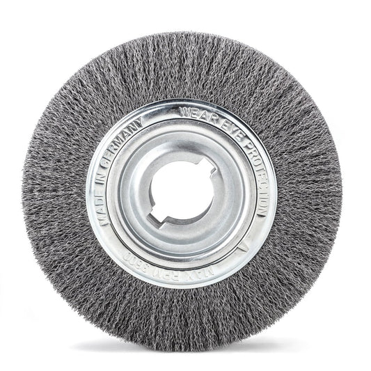 LessMann 377054 - Deburring wheel brushes dia 250 mm width 55-60 mm tube 100 mm steel wire STH crimped 0,50 mm