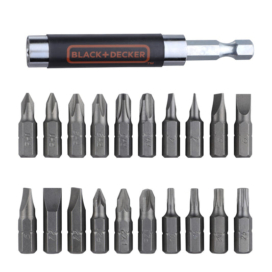 BLACK+DECKER A7074 A7074 -Juego en Blister de 20 Piezas para atornillar con Adaptador magnético