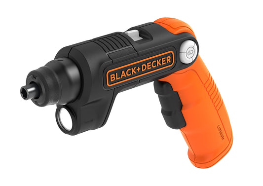 BLACK+DECKER Atornillador 3.6V con Batería de Litio 1,5Ah, par máximo 5.5Nm, velocidad 180 RPM, Linterna LED 35 Lúmenes, Incluye 2 Puntas y Cargador, BDCSFL20C