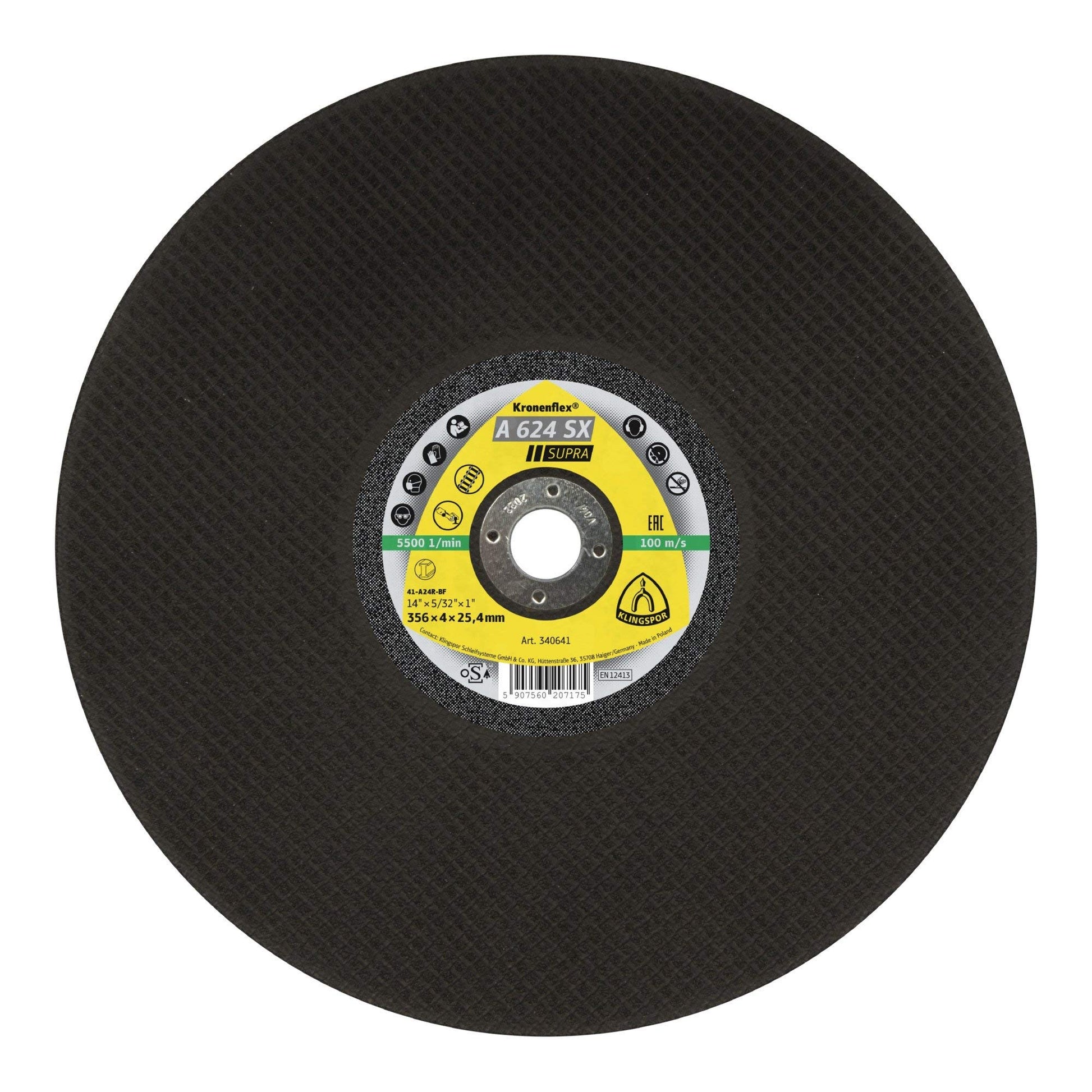 Klingspor 351436 - Disco de corte Kronenflex A 624 SX Supra para acero, 400 x 4 x 25,4 mm