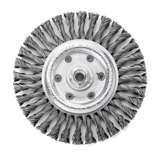 LessMann 473217 - Knot wheel brushes dia 125 x 14 mm 20 Z steel wire STH straight 0,50 mm thread M 14