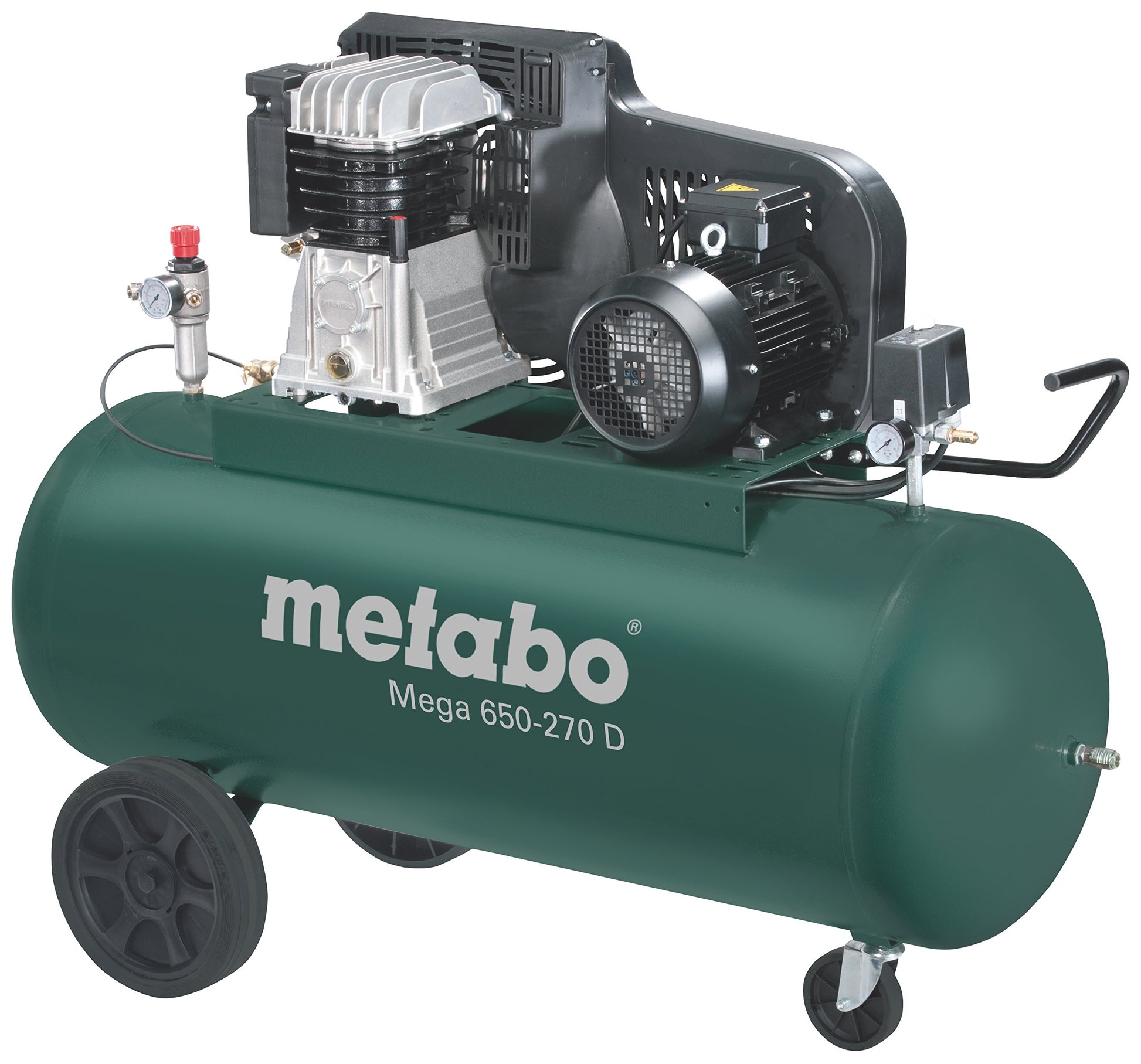 Metabo 601543000 - Compresor de pistón Mega 650-270 D, calderín 270 l, 11 bar, 4 kW, trifásico