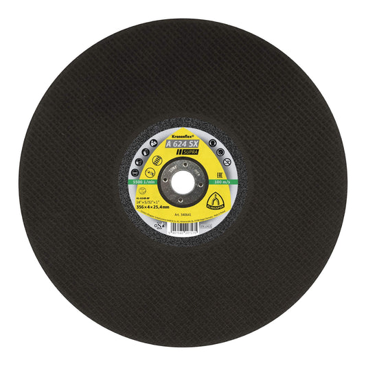 Klingspor 340641 - Disco de corte Kronenflex A 624 SX para acero, 350 x 4 x 25,4 mm