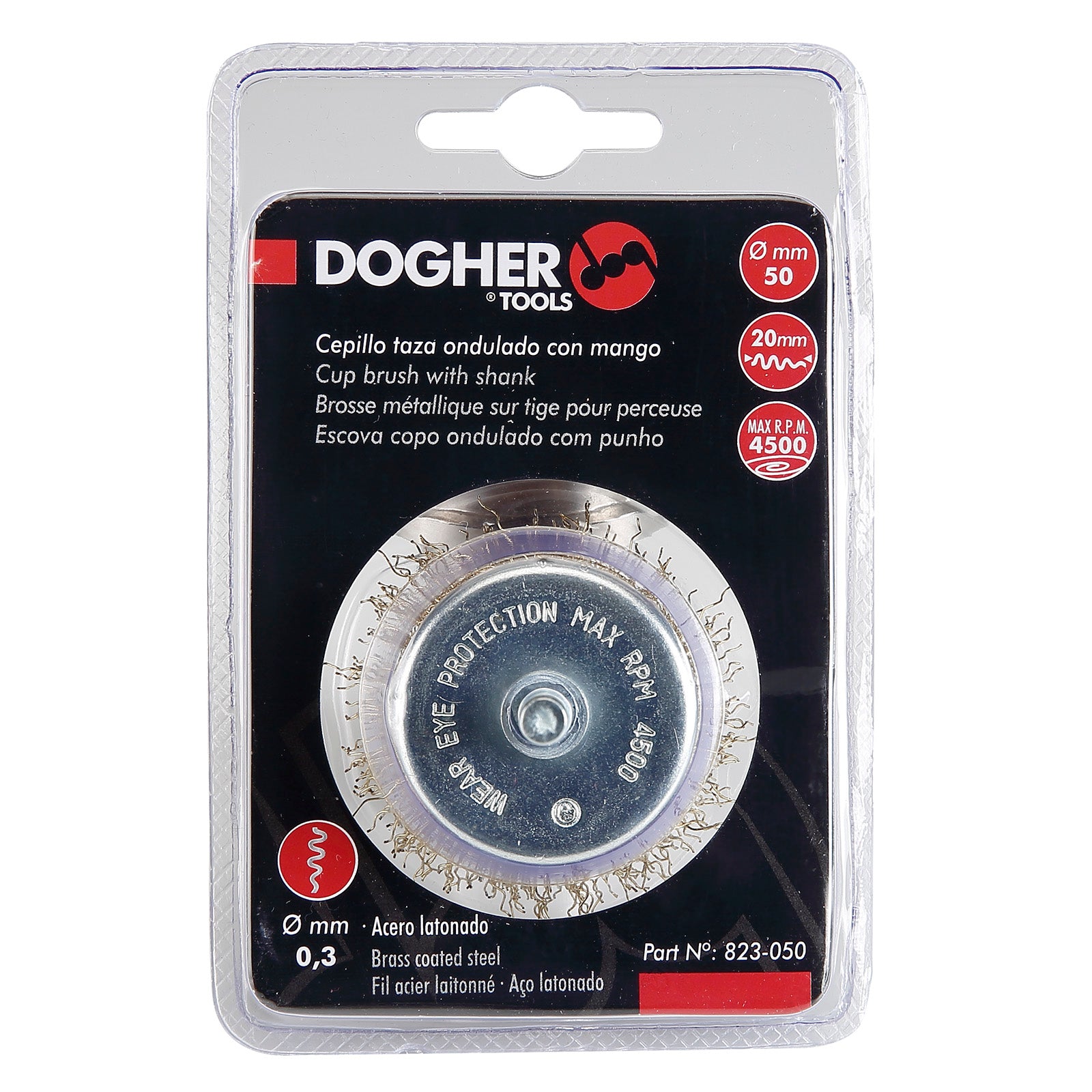 Dogher 823-050 - Cepillo Taza Ondulado Con Mango 50Mm