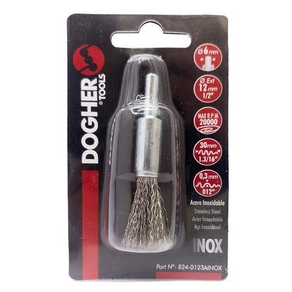 Dogher 824-0303Finox - Cep. Brocha Ondul. Inox M/F 6 30X0,3Mm