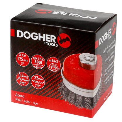 Dogher 825-075Inox - Cepillo Taza Trenzado Inox 75X0,5Mm