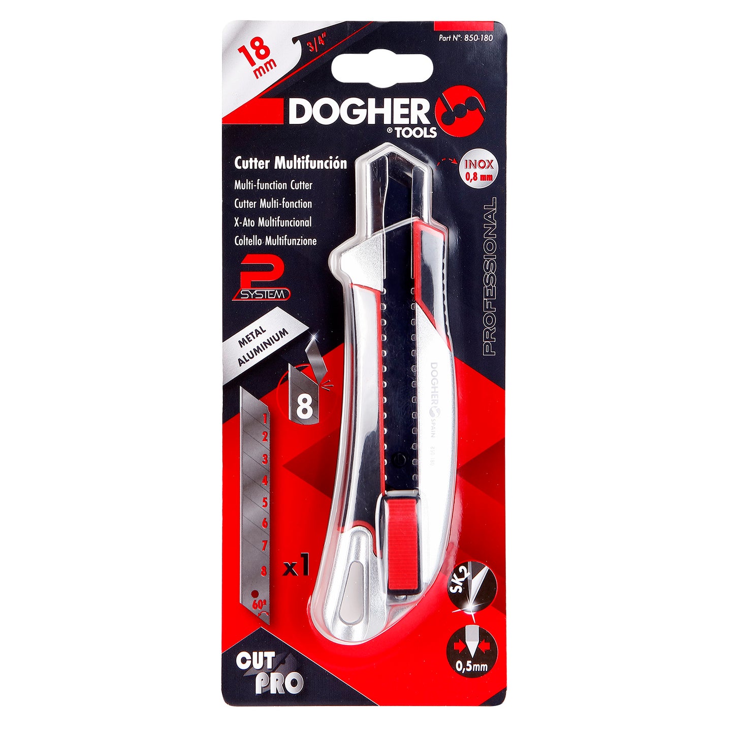 Dogher 850-180 - Cutter Cutpro 18Mm Psystem Blackb.Bimat