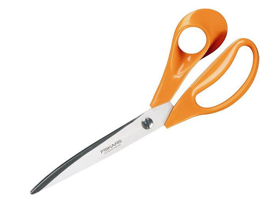 Fiskars Tijeras de sastre, Longitud: 27 cm, Hoja de acero inoxidable/Mangos de plástico, Naranja, Classic, 1005145