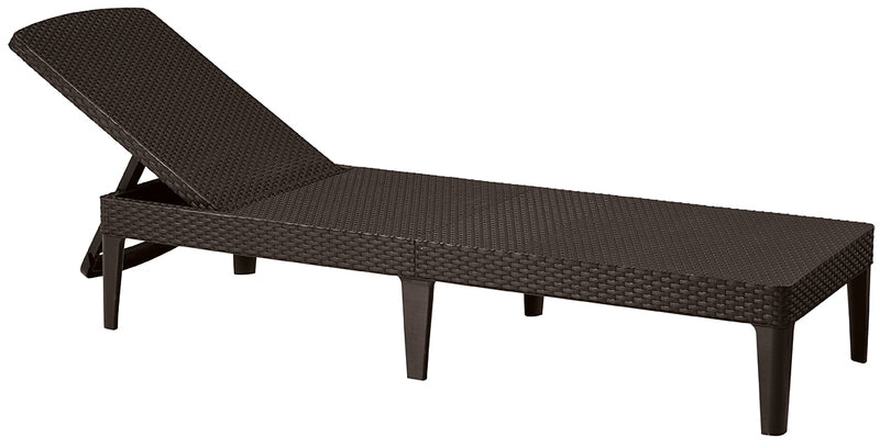 Keter Jaipur-Tumbona de Jardín Plegable, para Exterior terrazas, Patios, Jardines, Color Gris