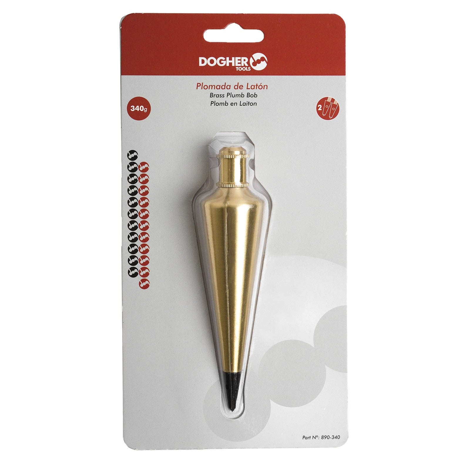Dogher 890-340 - Plomada Profesional Punta Interc.340Grs