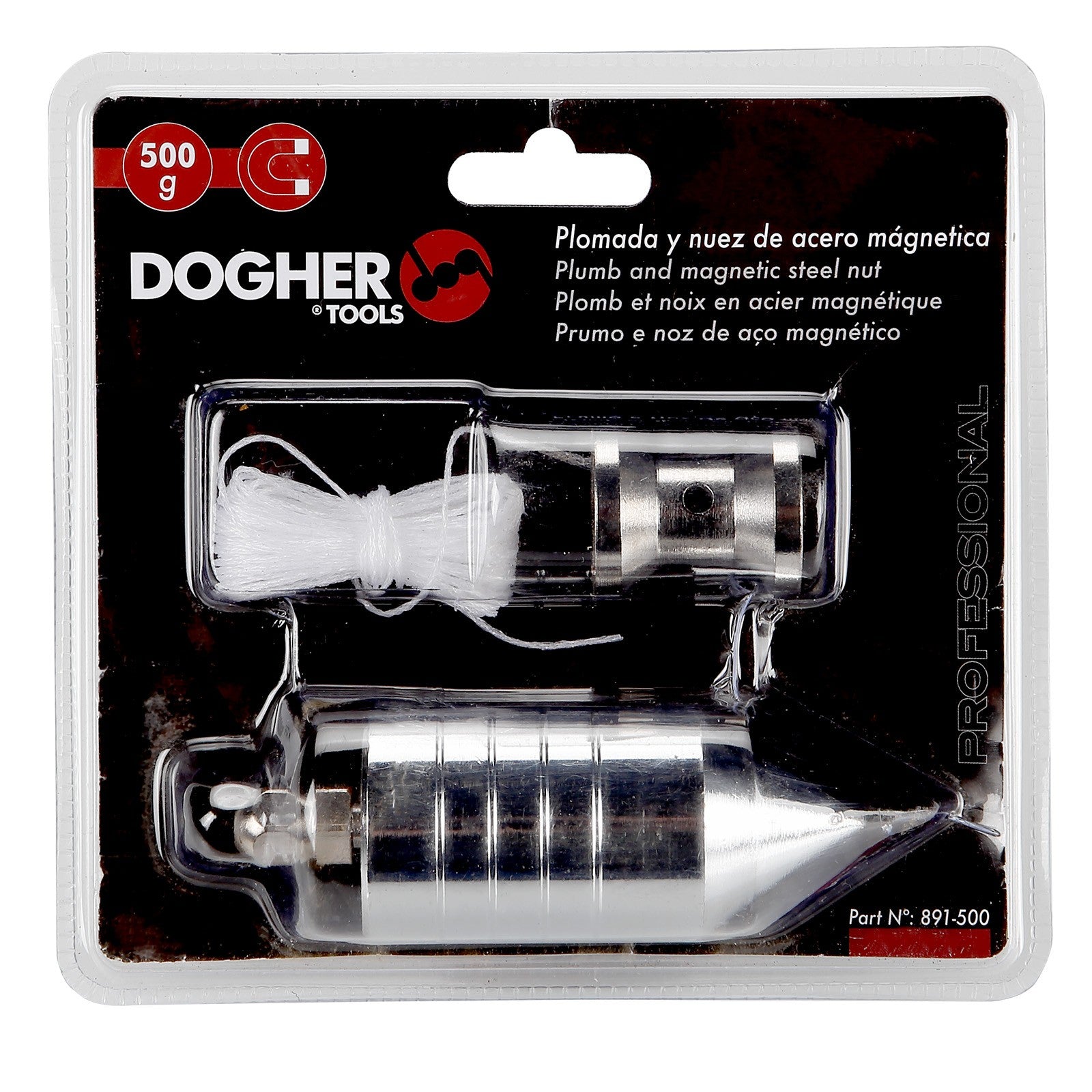Dogher 891-1000 - Plomada Y Nuez Acero Magnetica 1000Gr