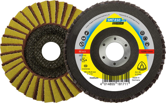 Klingspor 312559 - Disco de láminas combinado SMT 850, no tejido y papel, grano 60, 125 x 22,23 mm